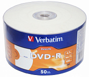 Диск DVD-R Verbatim 4.7Gb 16x bulk (50шт) Printable (43533)