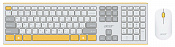 Клавиатура + мышь Acer OCC200 клав:желтый/белый мышь:белый/желтый USB беспроводная slim Multimedia (
