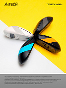 Мышь A4Tech Fstyler FG10S черный/синий оптическая (2000dpi) silent беспроводная USB для ноутбука (4b