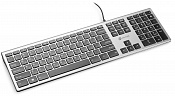 Клавиатура Оклик 890S серый/черный USB slim Multimedia (1784239)